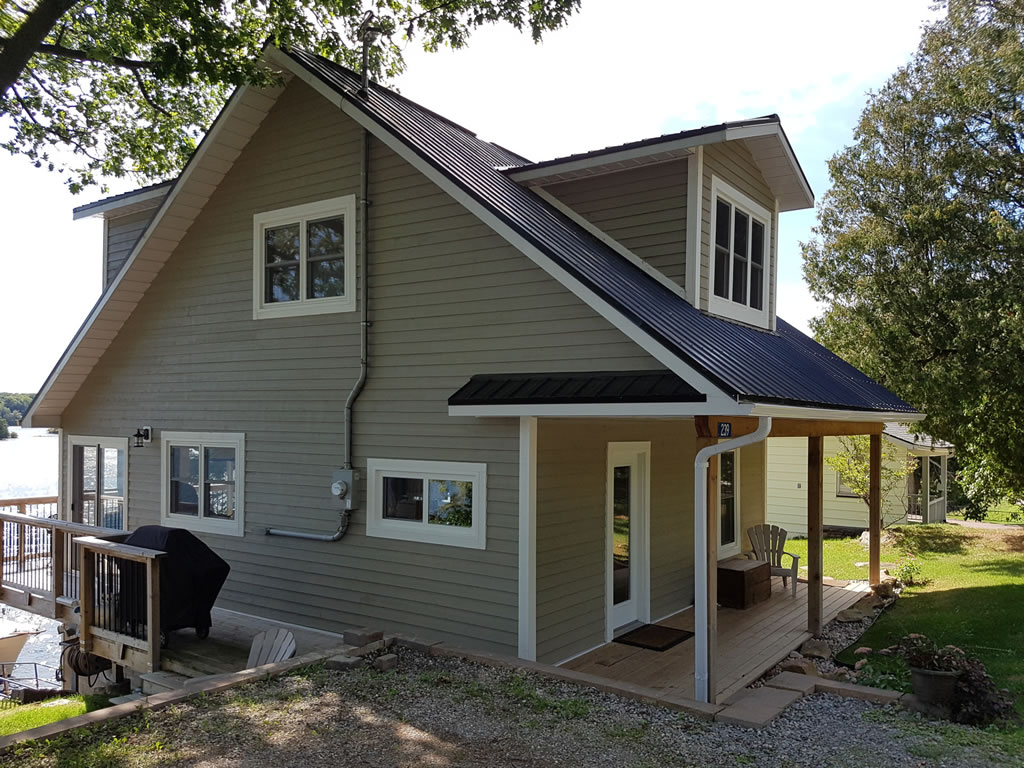 Exterior renovations on this home on the St Lawrence River